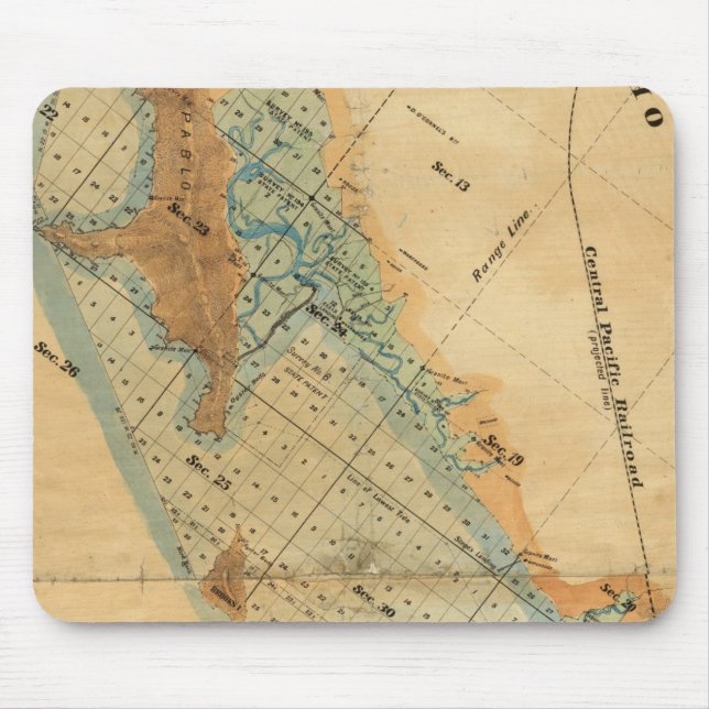 Salt marsh and tide lands map mouse pad (Front)