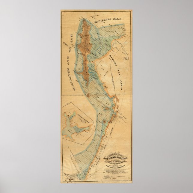 Salt marsh and tide lands map poster (Front)