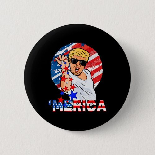 Salt Merica Make Usa Great Again Usa Flag Mens Boy Button