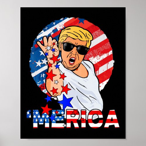 Salt Merica Make Usa Great Again Usa Flag Mens Boy Poster