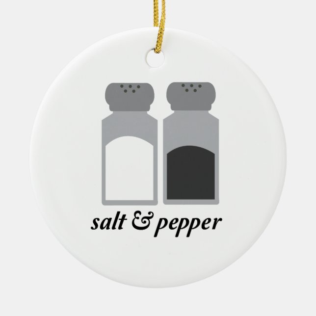 Salt & Pepper 1 Ceramic Ornament (Front)