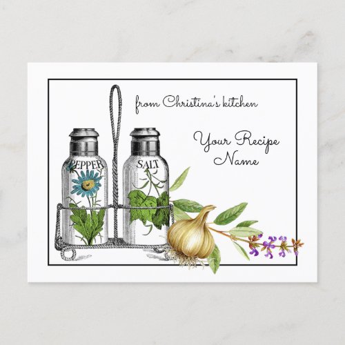 Salt Pepper Garlic  and Sage Recipe Card
