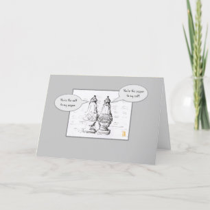 Salt & Pepper on Gray Flirty Romantic Card