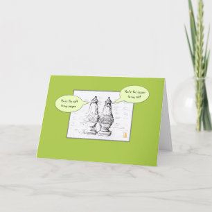 Salt & Pepper on Green Flirty Romantic Card