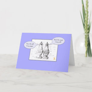 Salt & Pepper on Periwinkle Romantic Anniversary Card