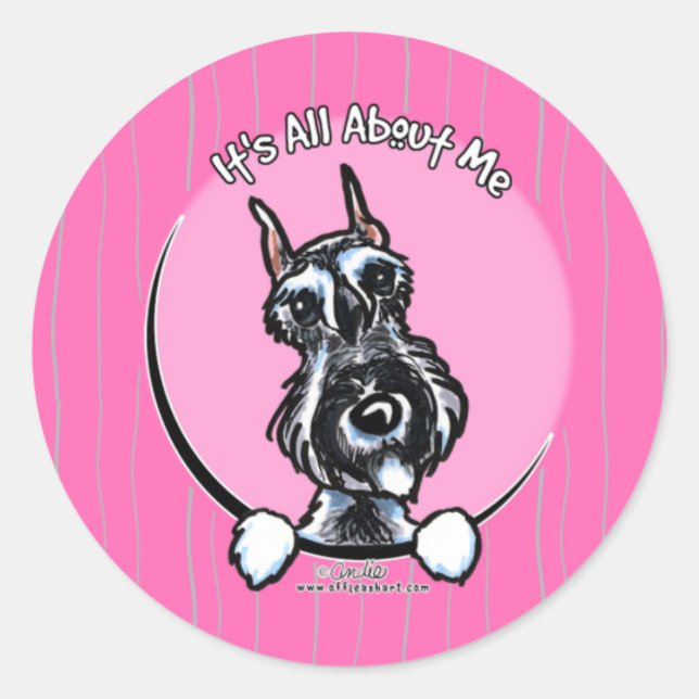 Salt Pepper Schnauzer IAAM Classic Round Sticker (Front)