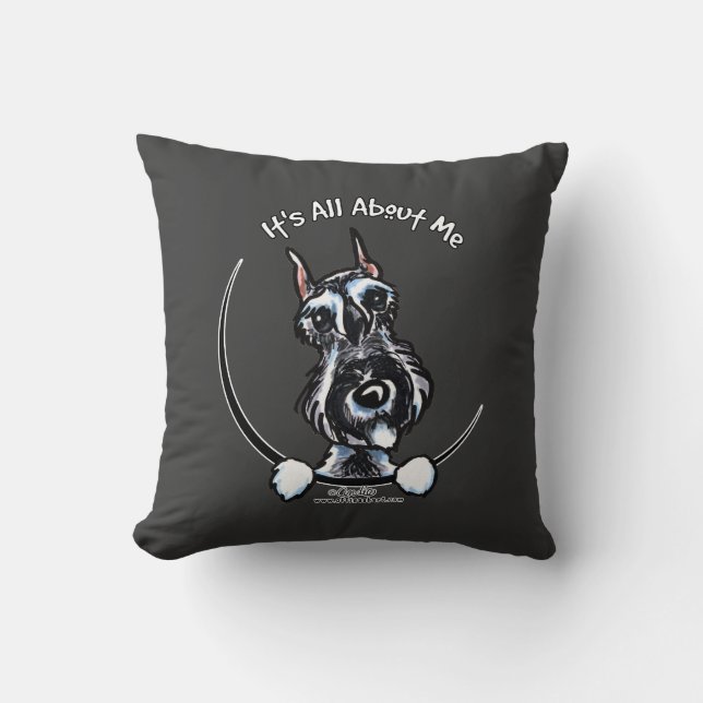 Salt Pepper Schnauzer IAAM Throw Pillow (Front)