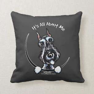 Salt Pepper Schnauzer IAAM Throw Pillow