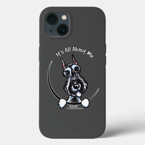 Salt Pepper Schnauzer Its All About Me Solid iPhone 13 Case