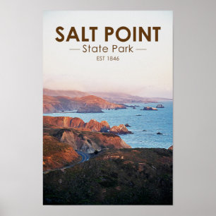 Salt Point State Park California Watercolor Poster