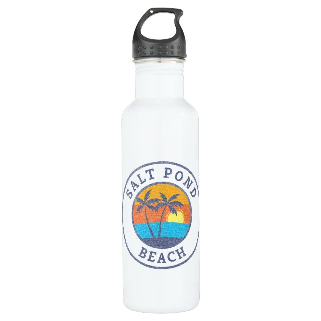  Salt Pond Beach, St. John, Usvi Faded Classic Stainless Steel Water Bottle (Front)