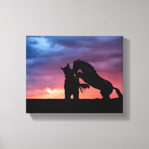 Salt River wild horse sunset 10x8 Wrapped canvas Print