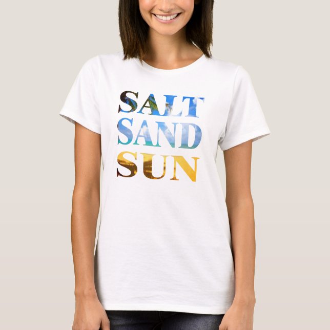 salt sand sun summer beach top design (Front)
