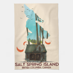Salt Spring Island British Columbia Canada Kitchen Towel