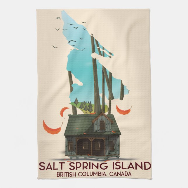 Salt Spring Island British Columbia Canada Kitchen Towel (Vertical)