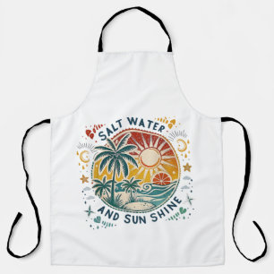 Salt Water and Sun Shine Vintage Tropical Beach Apron