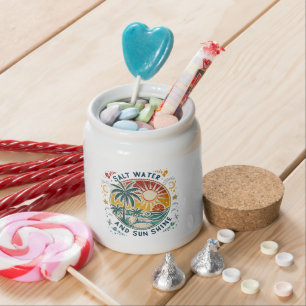 Salt Water and Sun Shine Vintage Tropical Beach Candy Jar