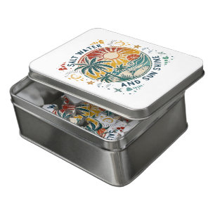 Salt Water and Sun Shine Vintage Tropical Beach Jigsaw Puzzle