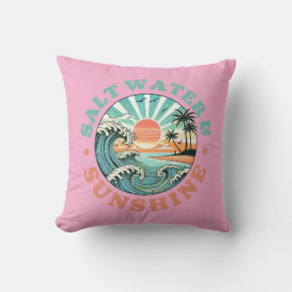 Salt Water and Sunshine Throw Pillow