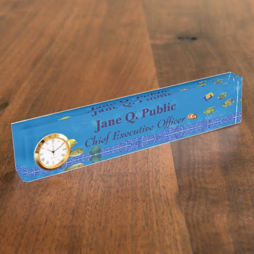 Salt Water Aquarium Desk Nameplate