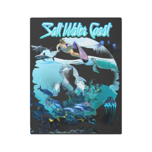 Salt Water Coast Metal Print