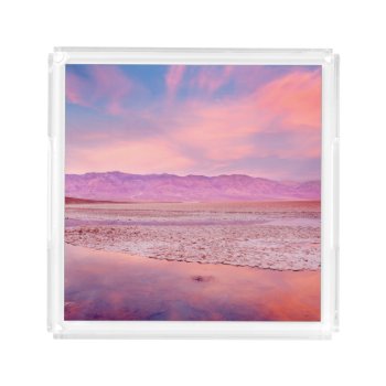 Salt Water Lake  Badwater  Death Valley Acrylic Tray by usdeserts at Zazzle