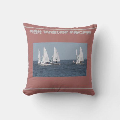 Salt Water Racing Throw Pillow