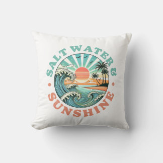 Salt Water & Sunshine Throw Pillow