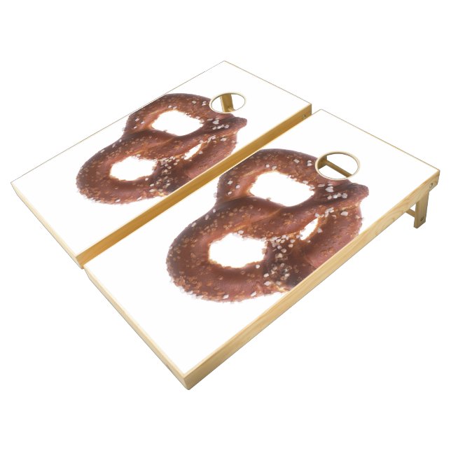 Salted Pretzel Cornhole Set (Angled)