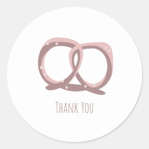 Salted Pretzel Twist Birthday Party   Classic Round Sticker