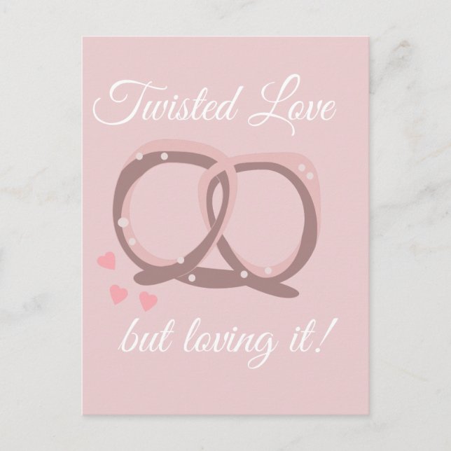 Salted Pretzel Twist Love Postcard (Front)