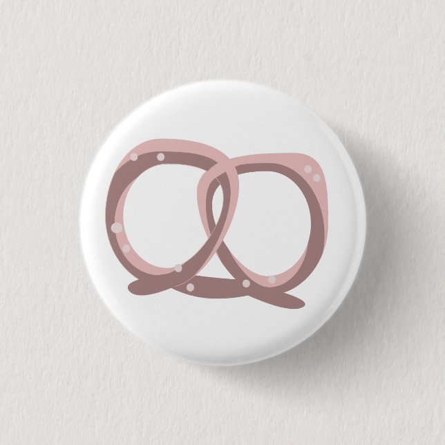 Salted Pretzel Twist Pink Button (Front)
