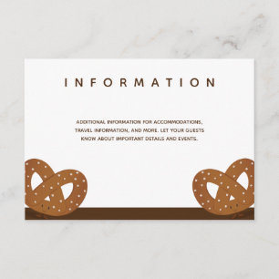 Salted Pretzels Wedding White Brown Info Enclosure Card
