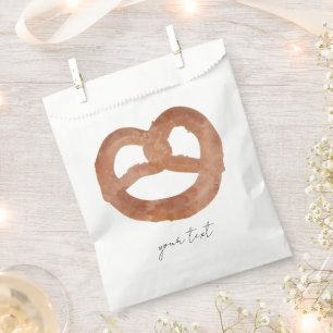 Salted Soft Pretzel Custom Script Handwritten Text Favor Bag