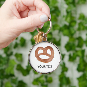 Salted Soft Pretzel Custom Text Keychain