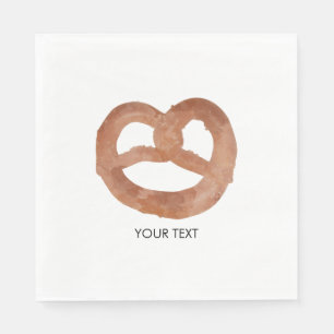 Salted Soft Pretzel Custom Text Napkins