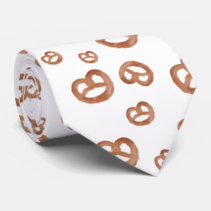 Salted Soft Pretzel Pattern Neck Tie