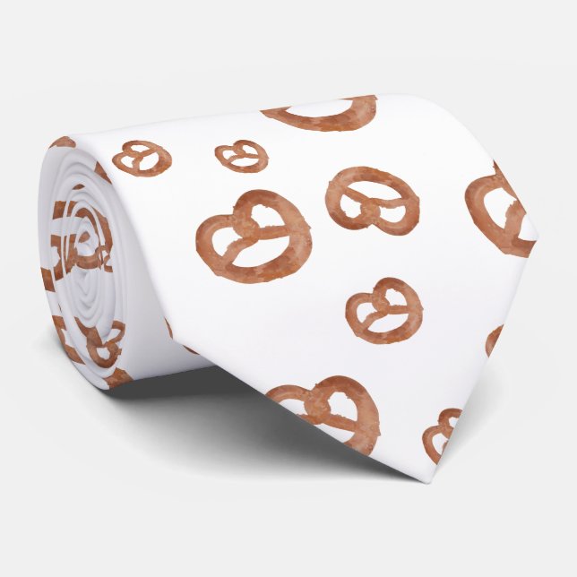 Salted Soft Pretzel Pattern Neck Tie (Rolled)