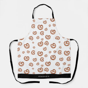 Salted Soft Watercolor Pretzel Pattern Baker Apron