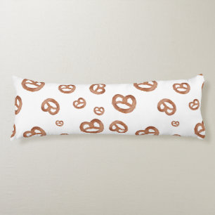 Salted Soft Watercolor Pretzel Pattern Body Pillow