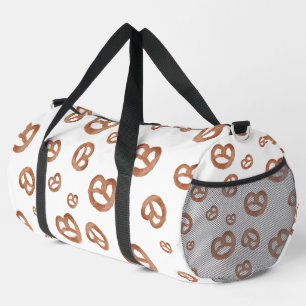 Salted Soft Watercolor Pretzel Pattern Duffle Bag
