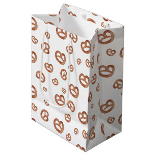Salted Soft Watercolor Pretzel Pattern Medium Gift Bag