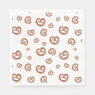Salted Soft Watercolor Pretzel Pattern Napkins