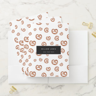 Salted Soft Watercolor Pretzel Pattern Pocket Folder