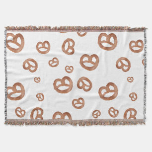 Salted Soft Watercolor Pretzel Pattern Throw Blanket