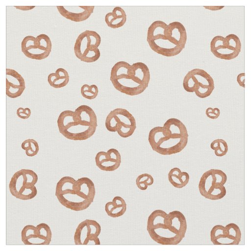 Salted Soft Watercolor Pretzel Seamless Pattern Fabric