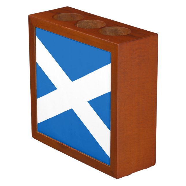 Saltire ~ Flag of Scotland Desk Organizer (Angled)