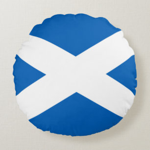 Saltire ~ Flag of Scotland Round Pillow