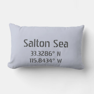 Salton Sea Latitude Longitude Lumbar Pillow