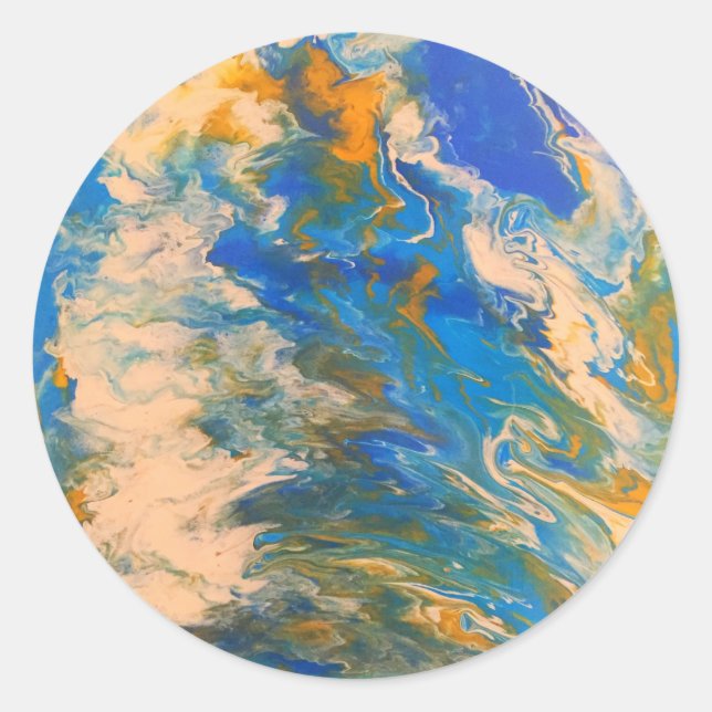 Saltwater Abstract Classic Round Sticker (Front)